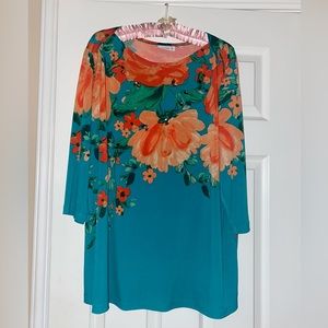 Susan Graver 1X Floral Top
